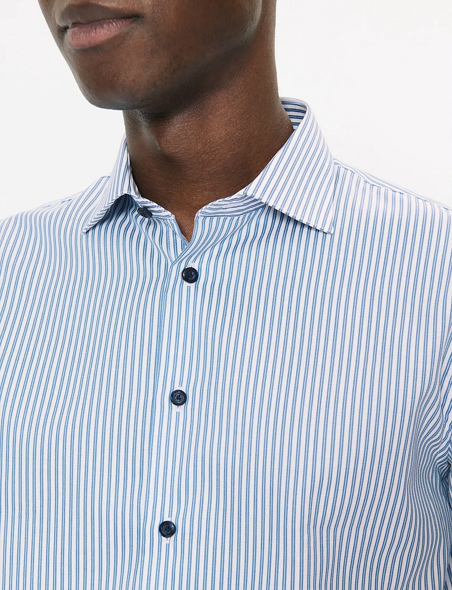 Matinique - MAmarc N - randiga skjortor - chambray blue - 4