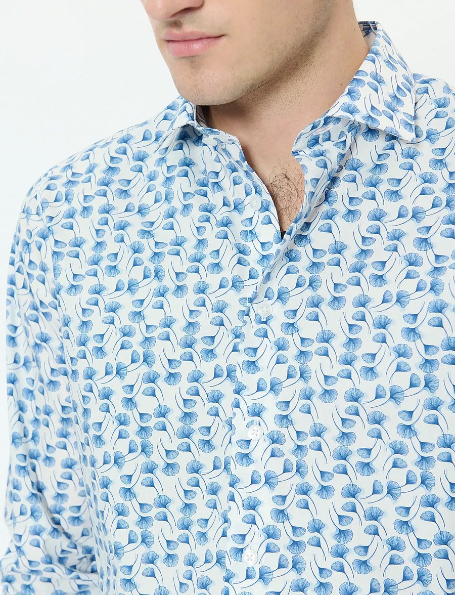 Matinique - MAmarc N - mønstrede skjorter - chambray blue - 4