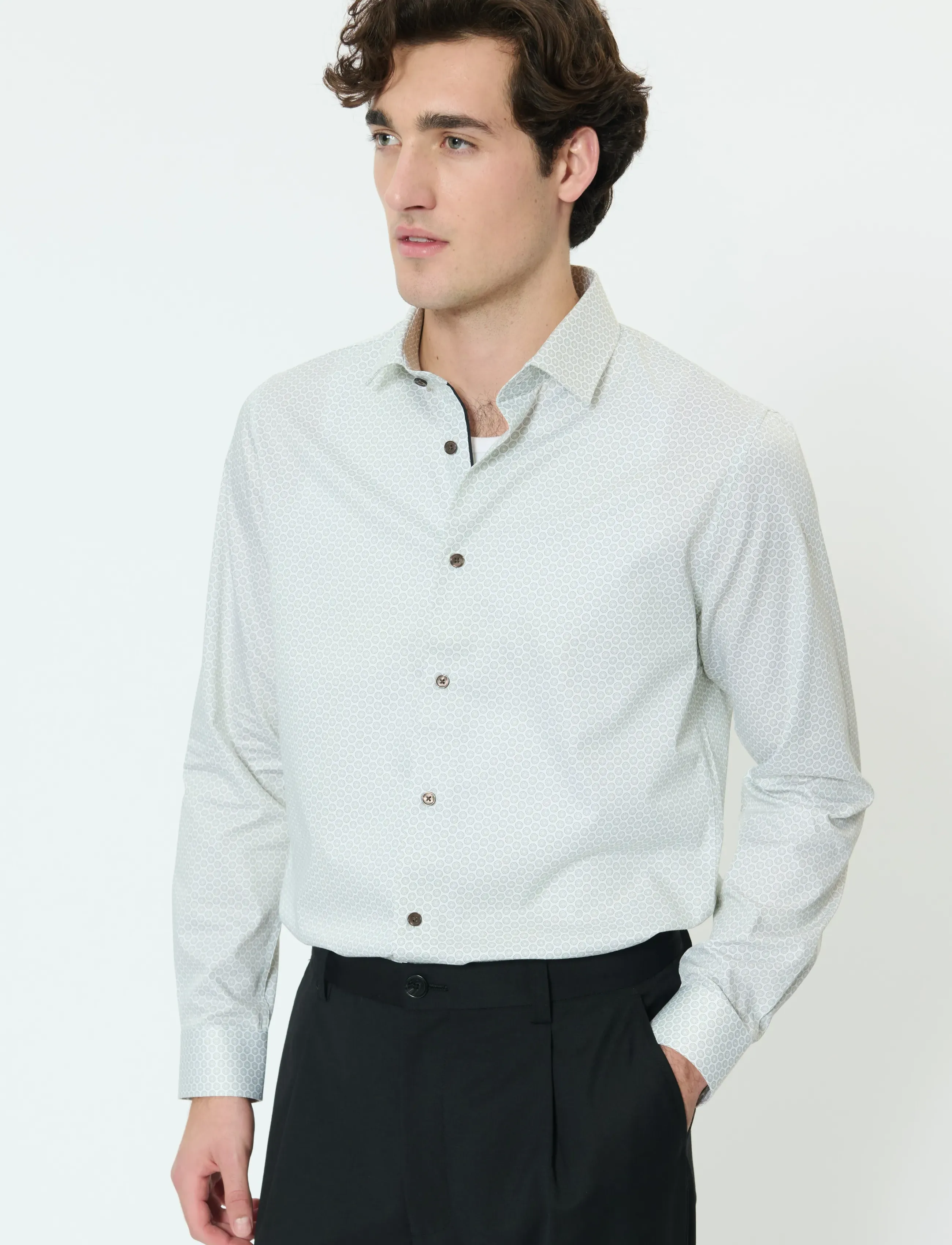 Matinique Matrostol Bn, M, White, Shirts > Pattern Shirts, Herre