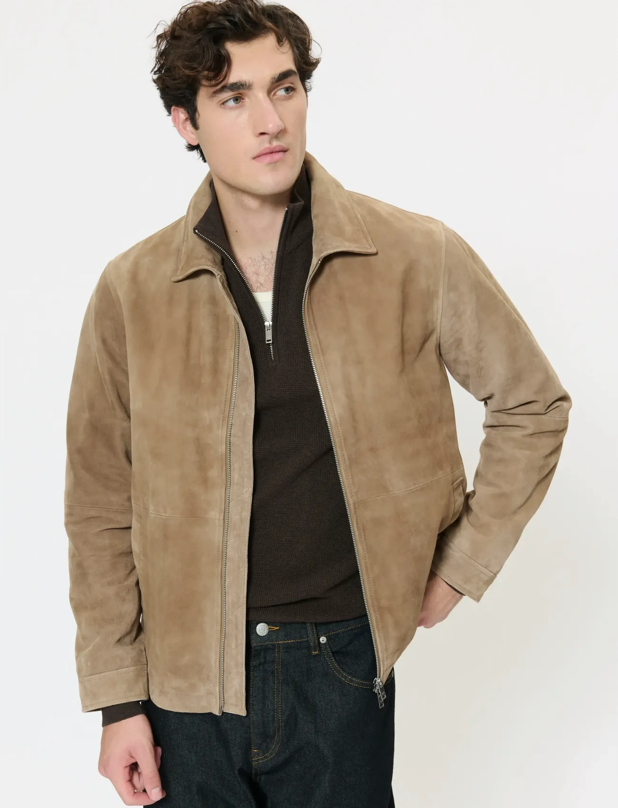 Matinique Matheodore Jacket 73, Mænd, Ruskind Jakke, Beige, Str: M