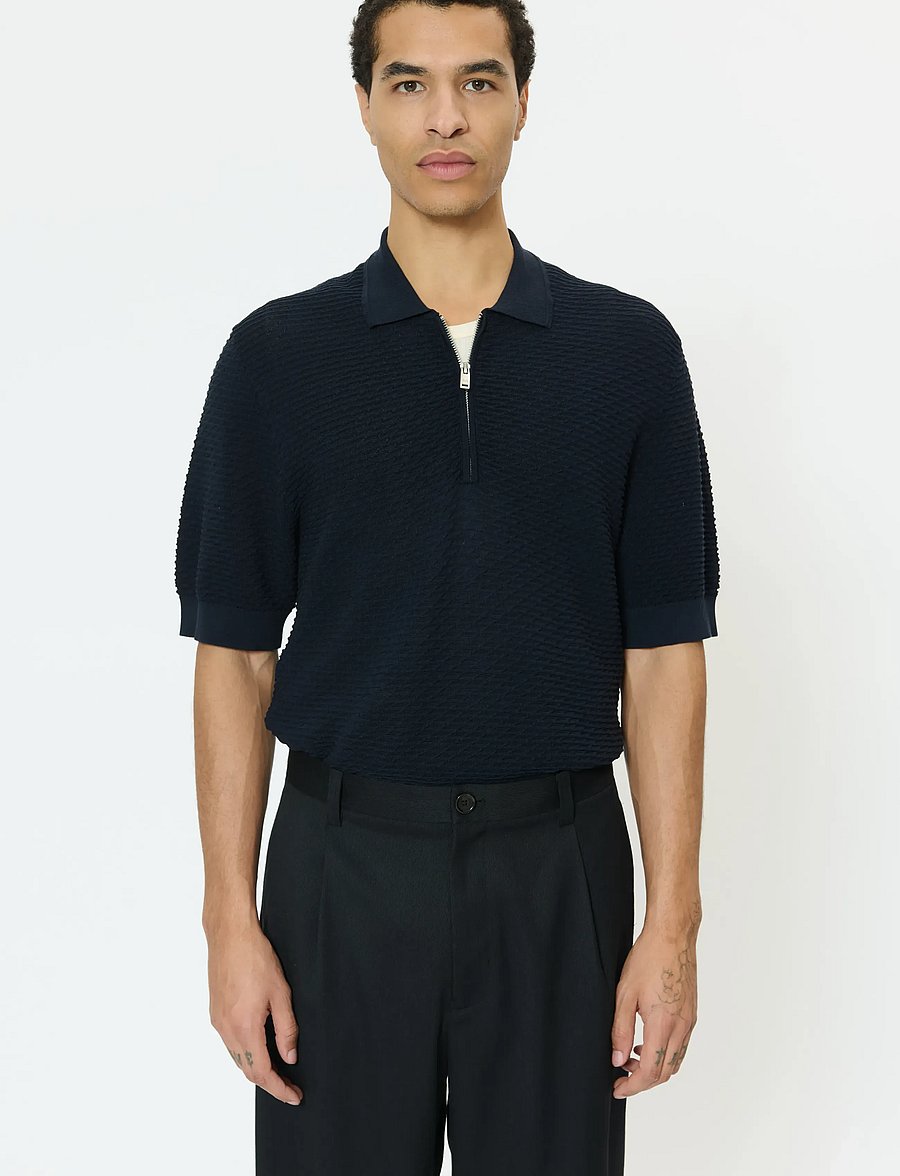 Matinique - MApolo Knit - dzianinowe bluzki polo - dark navy - 0