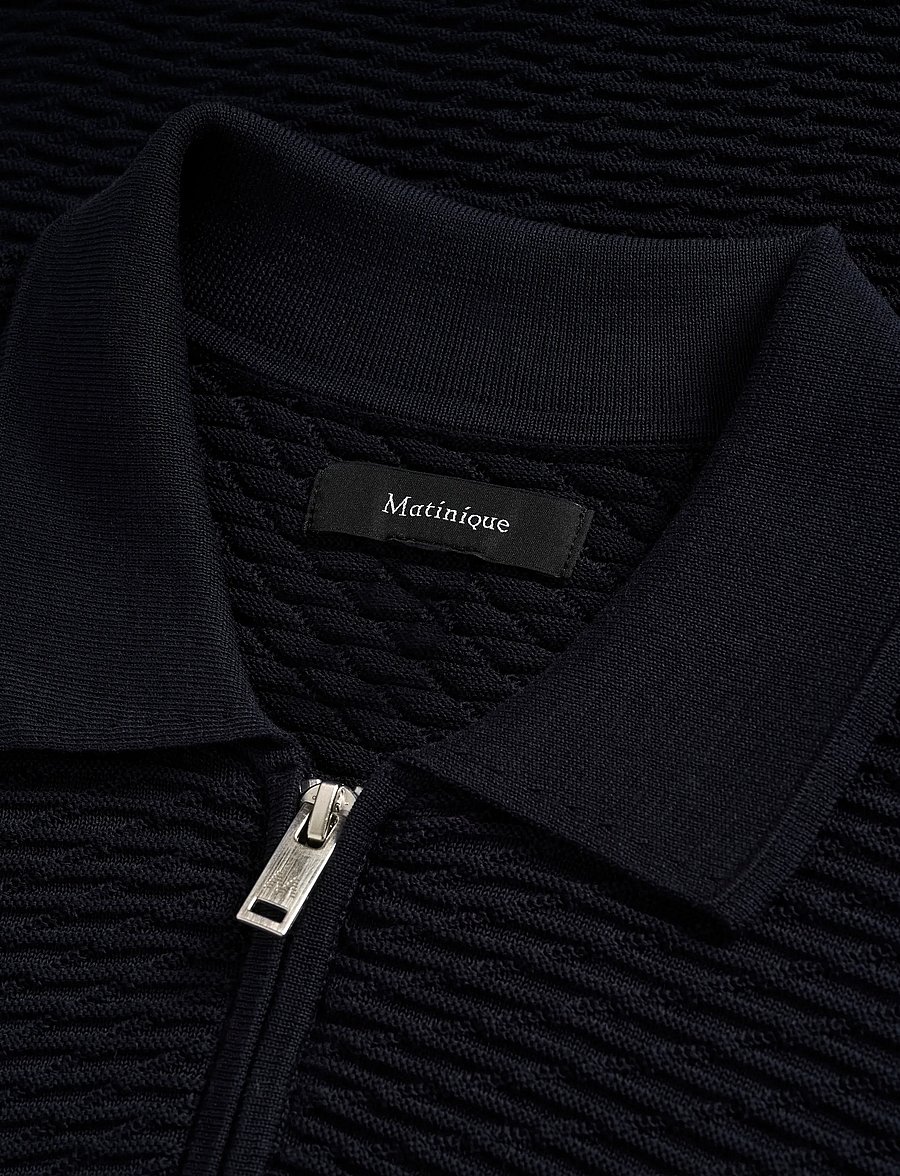 Matinique - MApolo Knit - dzianinowe bluzki polo - dark navy - 5