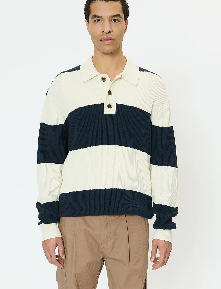 Matinique - MArugbo - langärmelige strick-polohemden - dark navy - 0