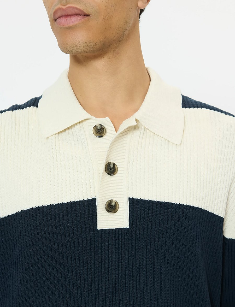 Matinique - MArugbo - langärmelige strick-polohemden - dark navy - 4