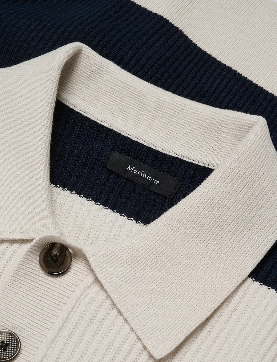 Matinique - MArugbo - langärmelige strick-polohemden - dark navy - 5