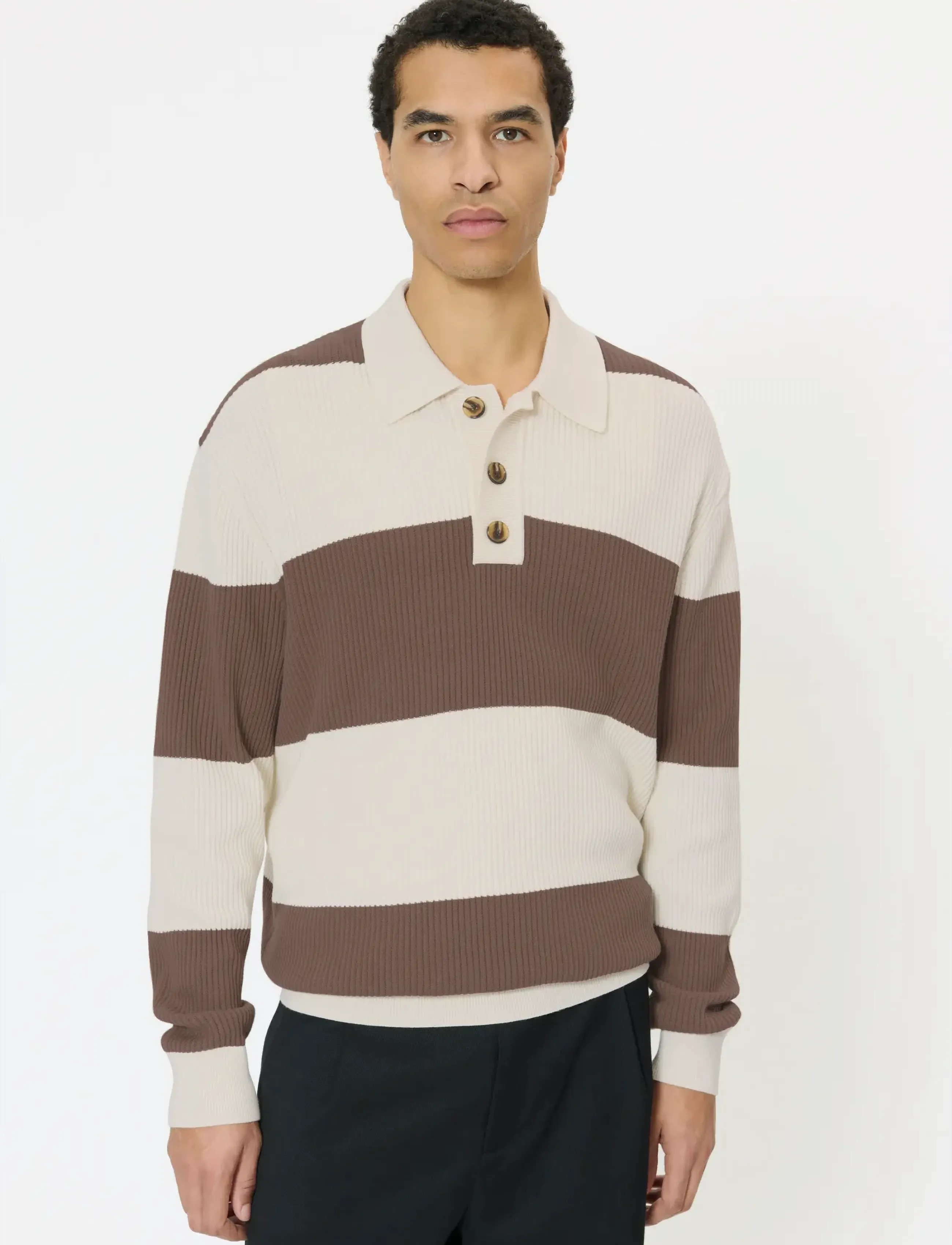 Matinique Marugbo, S, Knitwear, Braun - Long Sleeve Knitted Polos, Männerswear