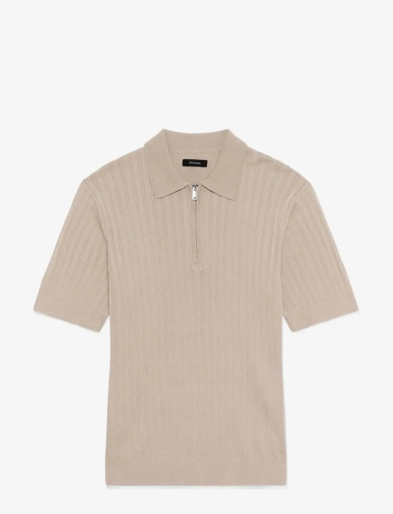 Matinique - MApolo Knit - stickade pikéer - plaza taupe - 1