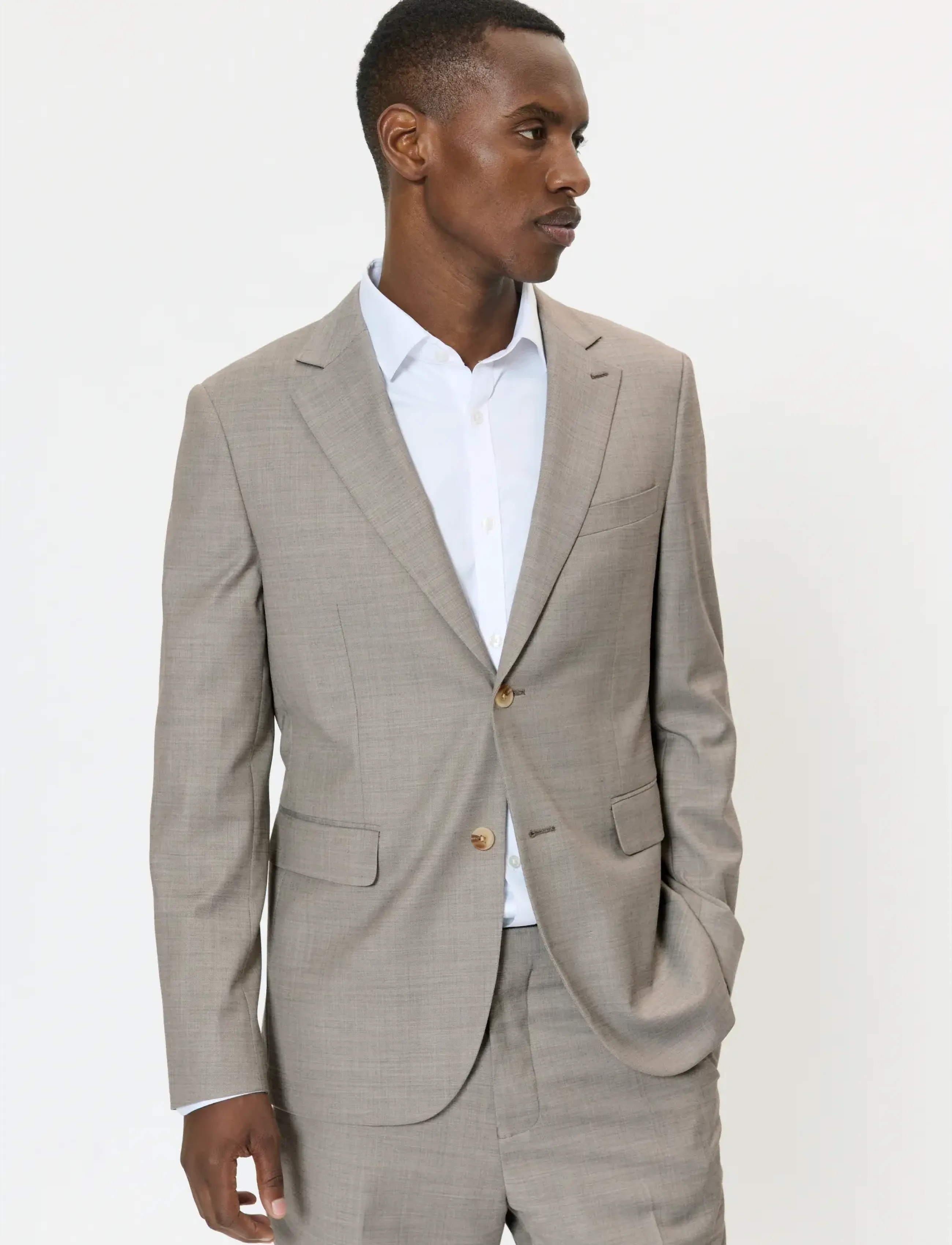 Matinique Macharles, 50, Blazer, Beige - Single Breasted Männerswear