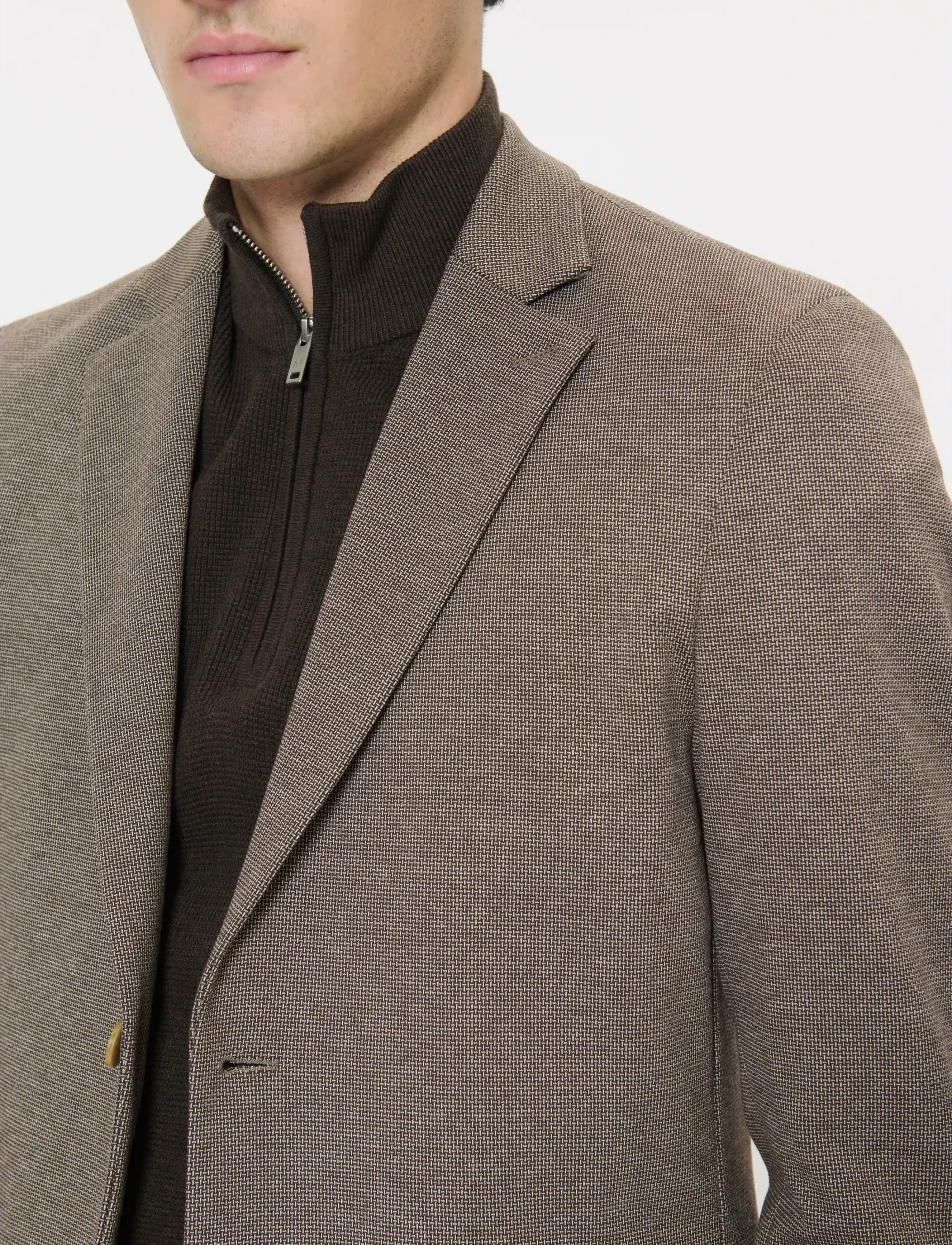 Matinique - MAcharles Jersey - blazers met enkele rij knopen - caribou - 4