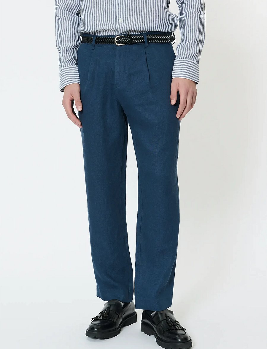 Matinique - MAweller Pant - lininės kelnės - dark navy - 0