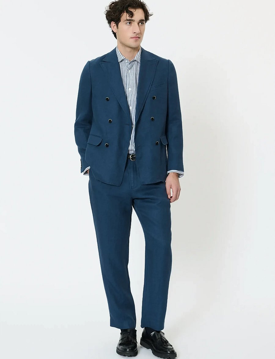 Matinique - MAweller Pant - lininės kelnės - dark navy - 3