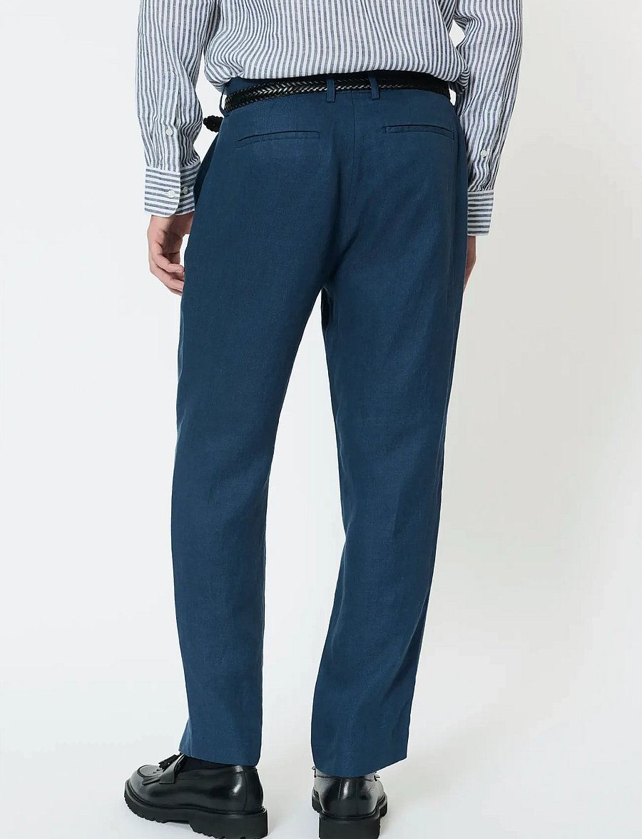 Matinique - MAweller Pant - lininės kelnės - dark navy - 4