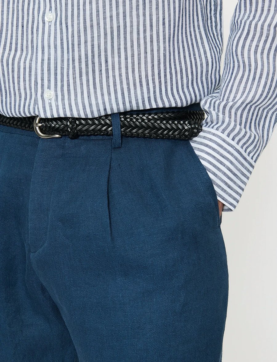 Matinique - MAweller Pant - lininės kelnės - dark navy - 5