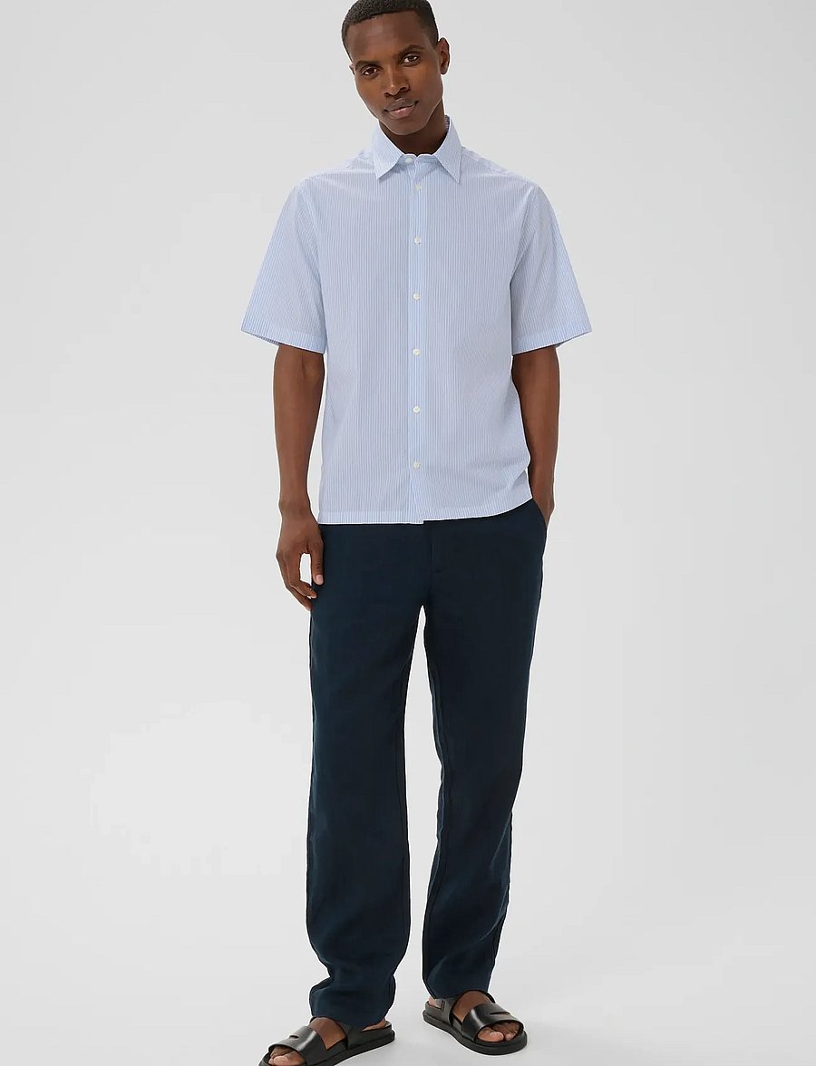 Matinique - MAklampo SS - gestreifte hemden - chambray blue - 3