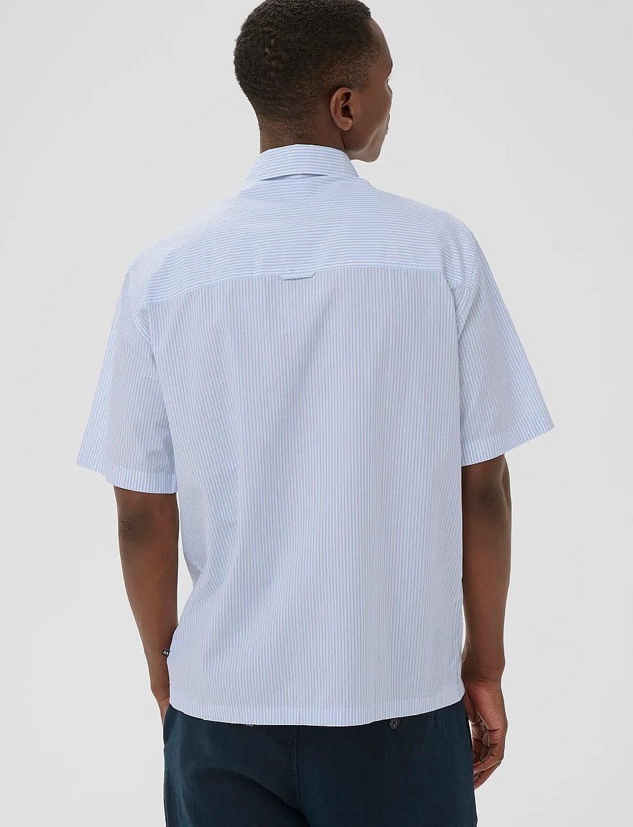 Matinique - MAklampo SS - gestreifte hemden - chambray blue - 4