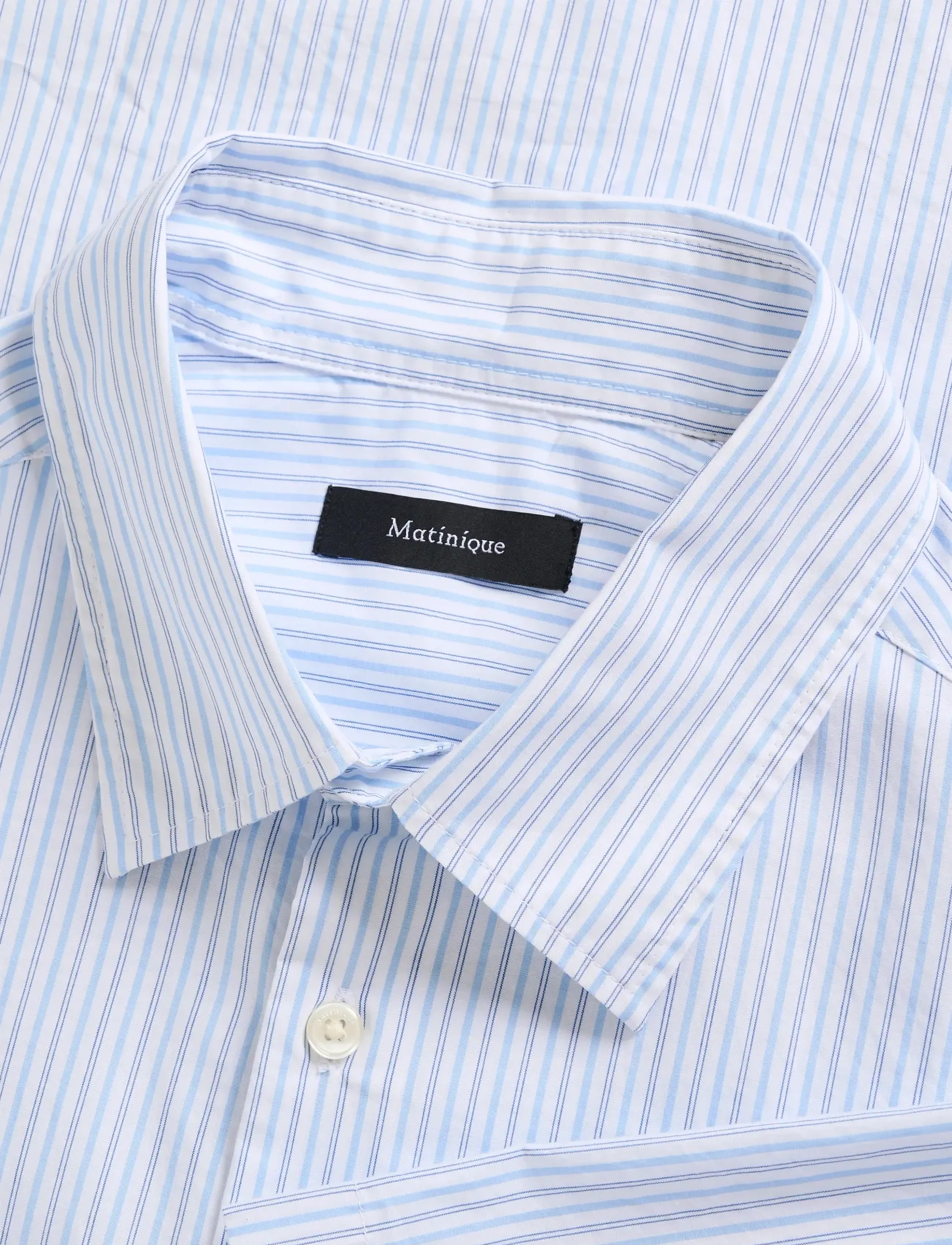 Matinique - MAklampo SS - gestreifte hemden - chambray blue - 5