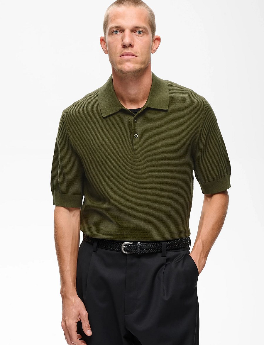 Matinique - MApolo BB - langärmlige strick-polohemden - olive night - 0