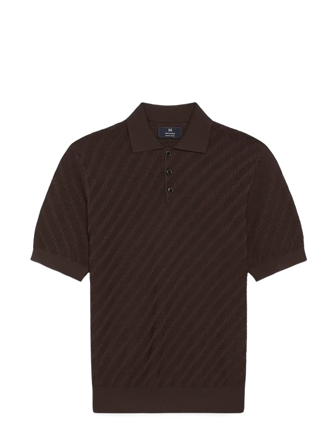 Matinique MApolo BB Knit Heritage - Dzianinowe bluzki polo - CHOCOLATE BROWN / black