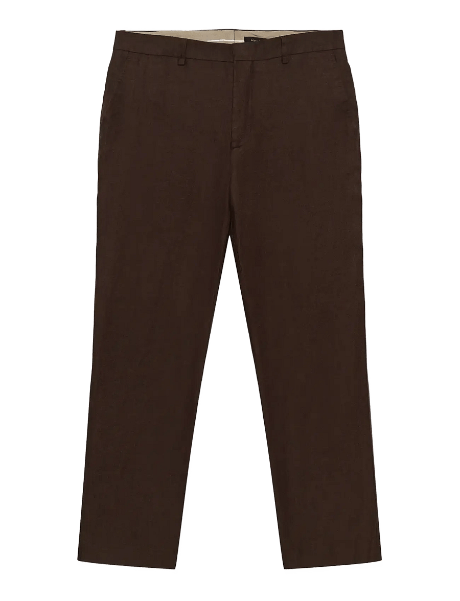 Matinique - MAwesley Pant - linen trousers - chocolate brown - 1