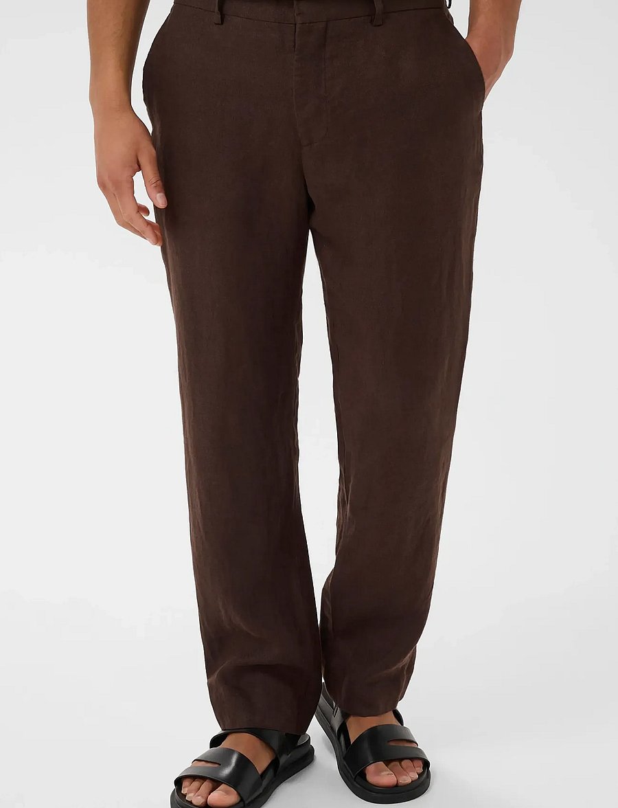 Matinique - MAwesley Pant - linen trousers - chocolate brown - 0