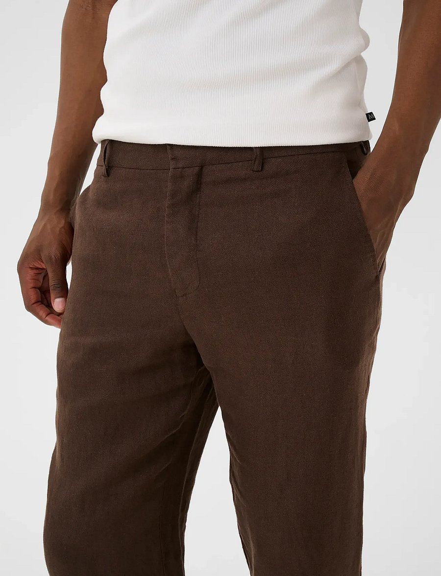 Matinique - MAwesley Pant - linen trousers - chocolate brown - 4