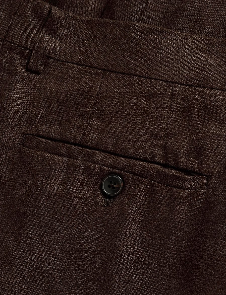 Matinique - MAwesley Pant - linen trousers - chocolate brown - 5