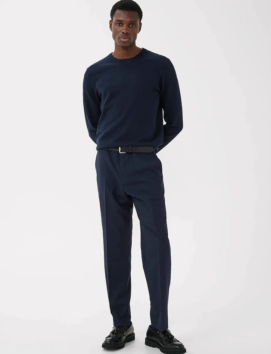 Matinique - MAwesley Pant - kostiuminės kelnės - dark navy - 0