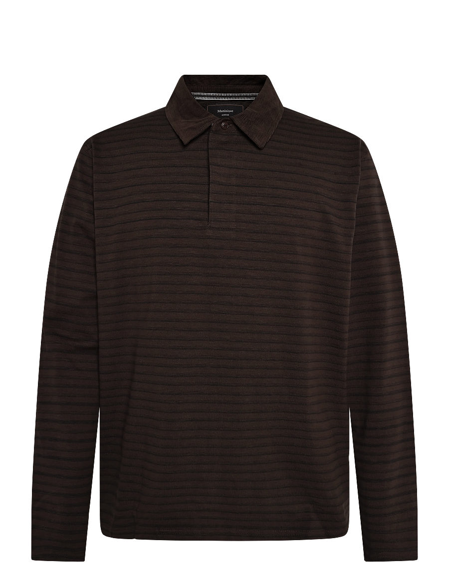 Matinique - MAkai Rugby ls Heritage - long-sleeved knitted polos - turkish coffee - 1