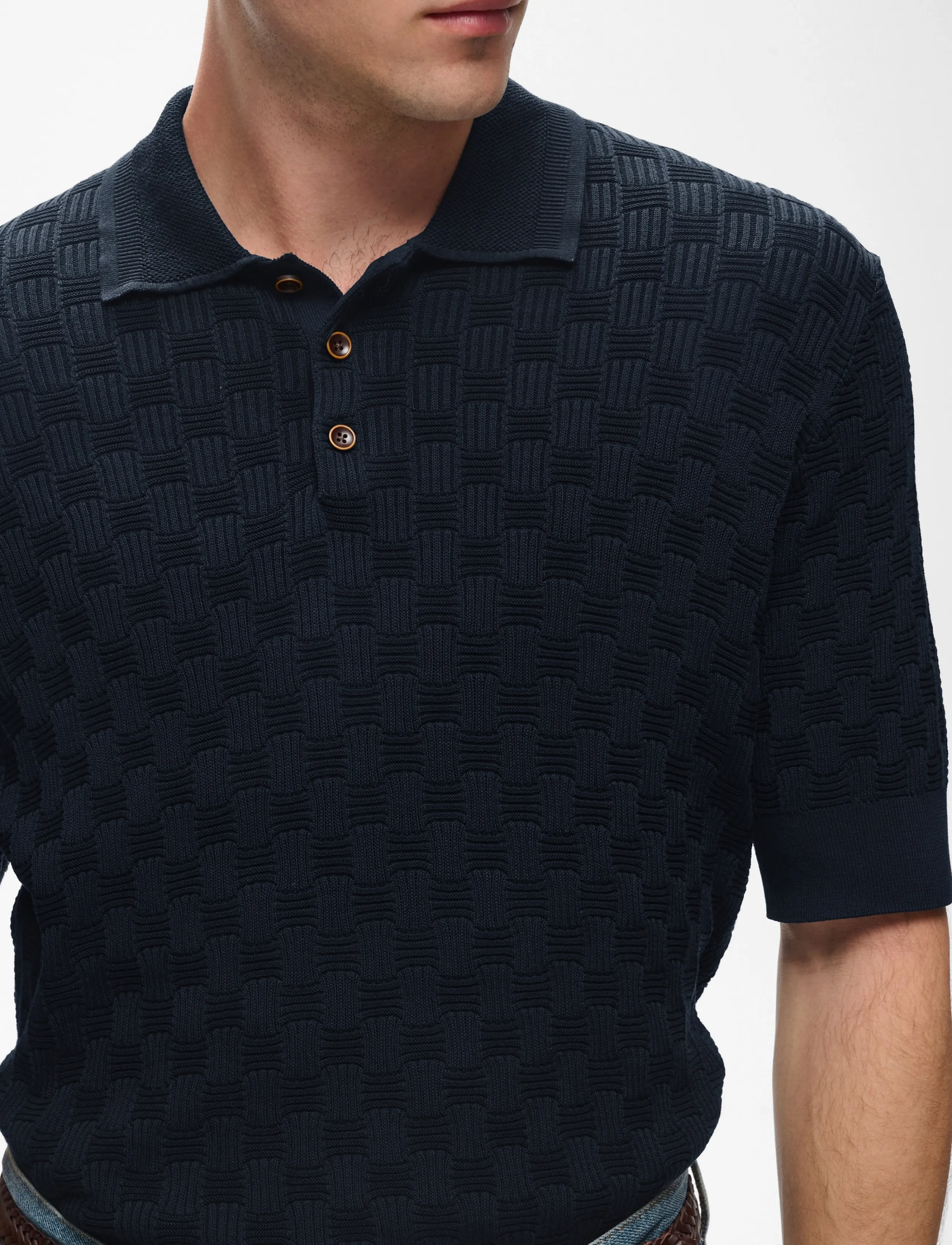 Matinique - MApolo BB Heritage - langärmlige strick-polohemden - dark navy - 4