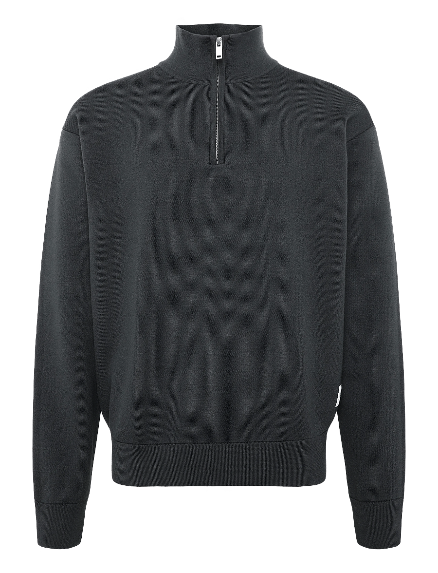 Matinique - MAsweatio Z 73 - swetry zapinane do połowy - pirate black - 1