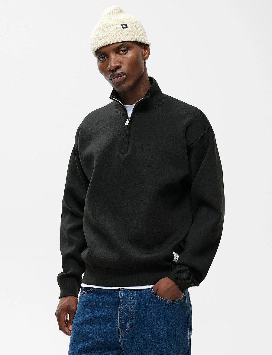 Matinique - MAsweatio Z 73 - langärmelige strick-polohemden - pirate black - 0