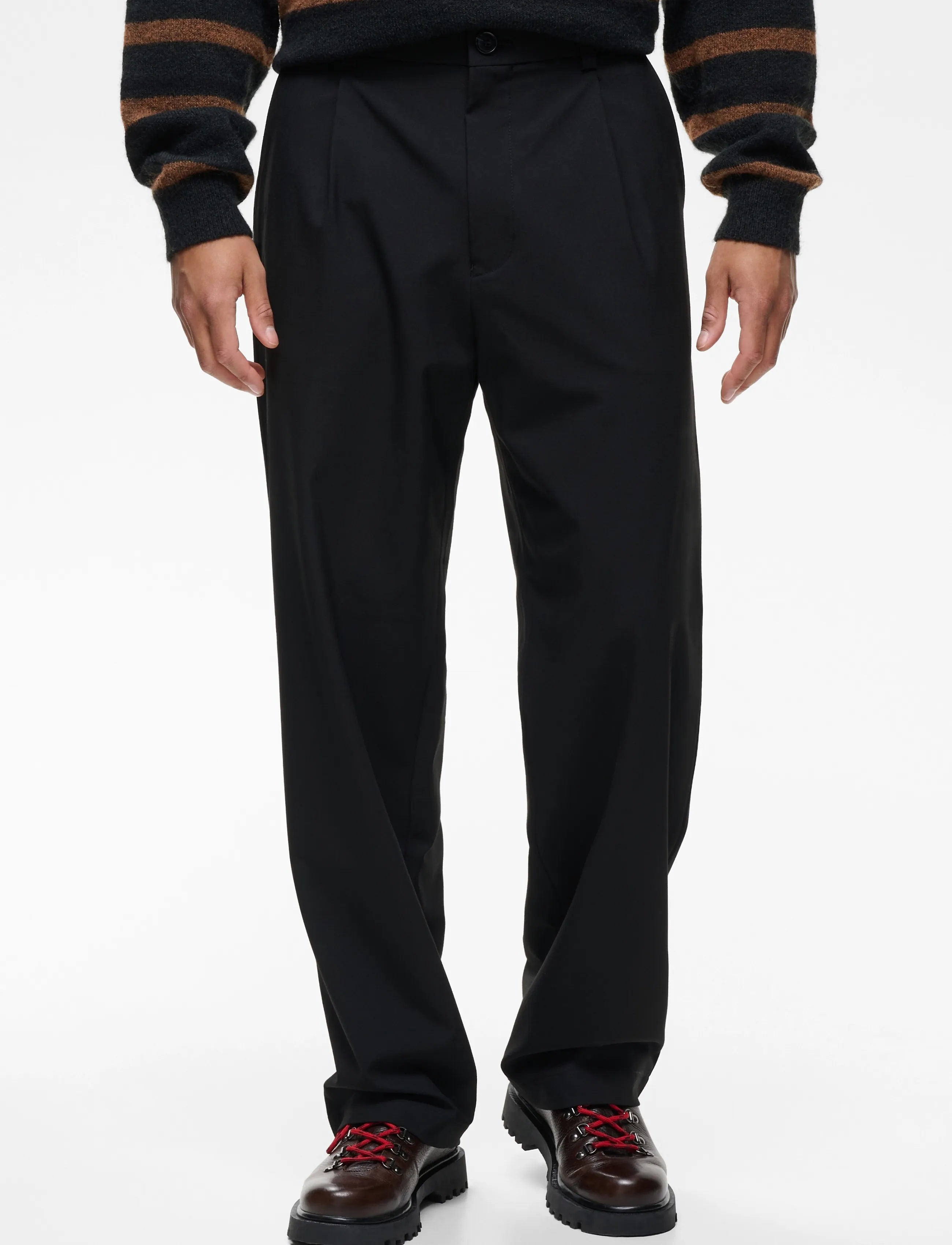 Matinique Machino Pleat Pants, 29, Black, Bukser > Formelle Bukser, Herre