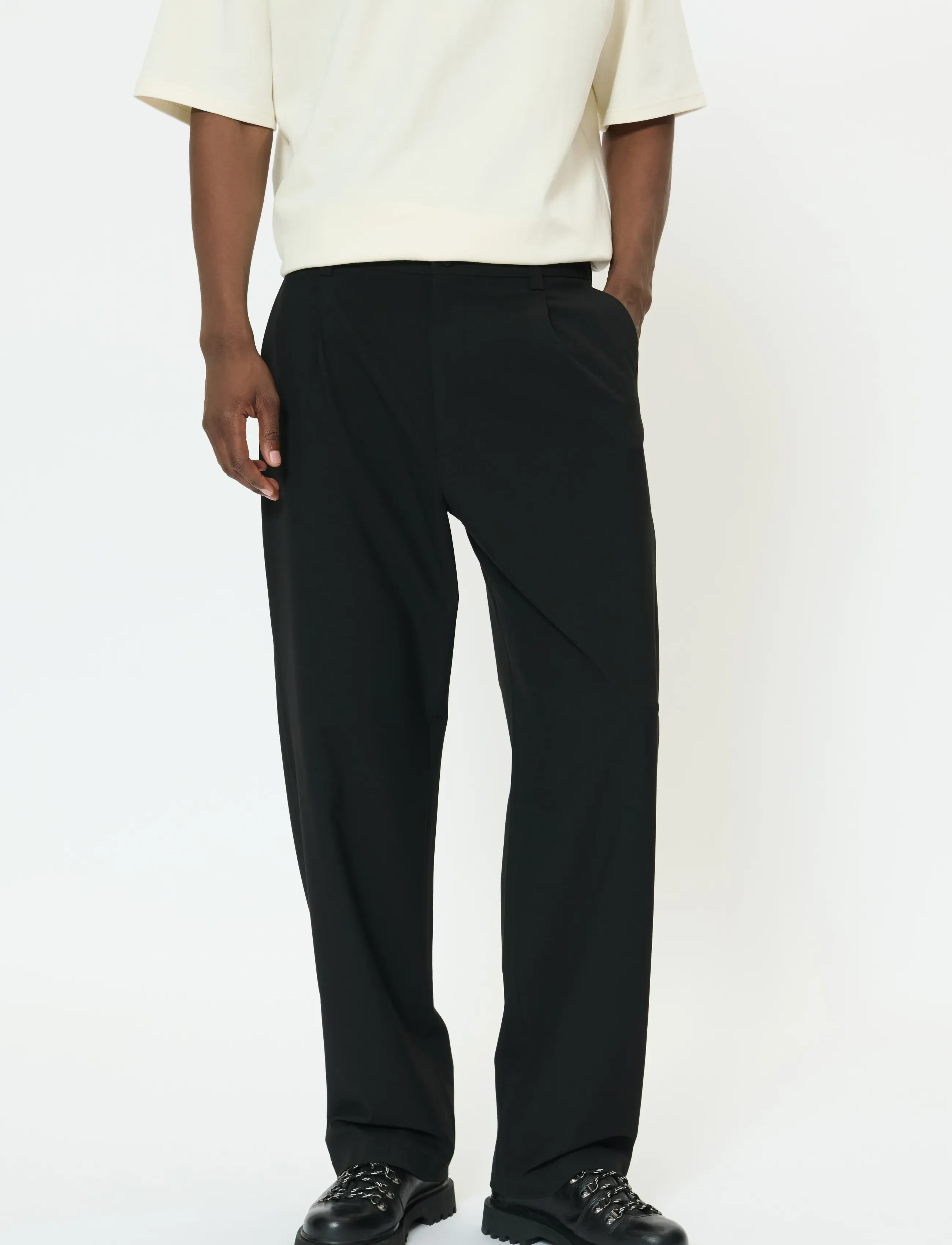 Matinique MAChino Pleat Pants - Habitbukser - BLACK / black