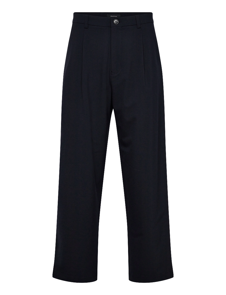 Matinique - MAChino Pleat Pants - Ülikonnapüksid - dark navy - 1