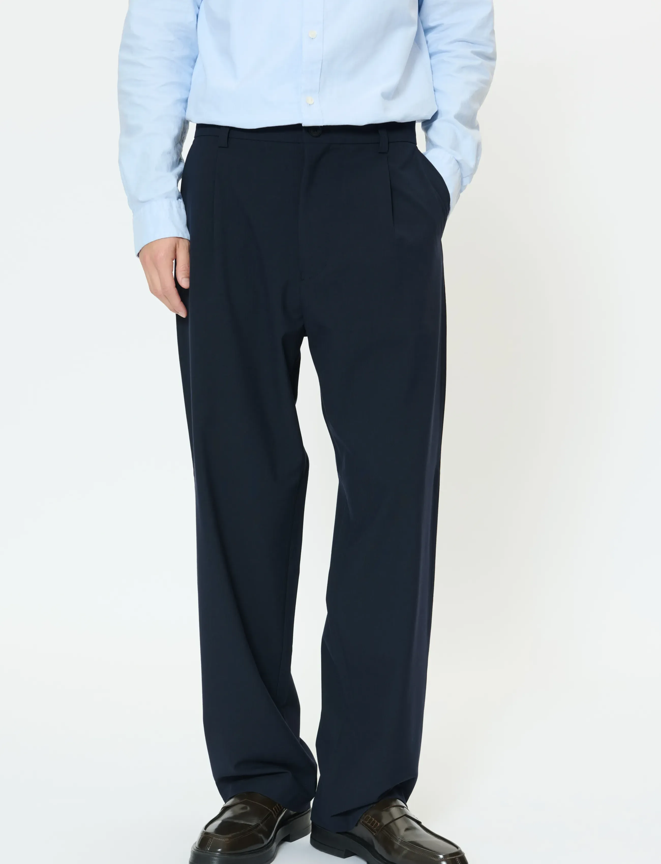 Matinique MAChino Pleat Pants - Formelle Hosen - DARK NAVY / navy