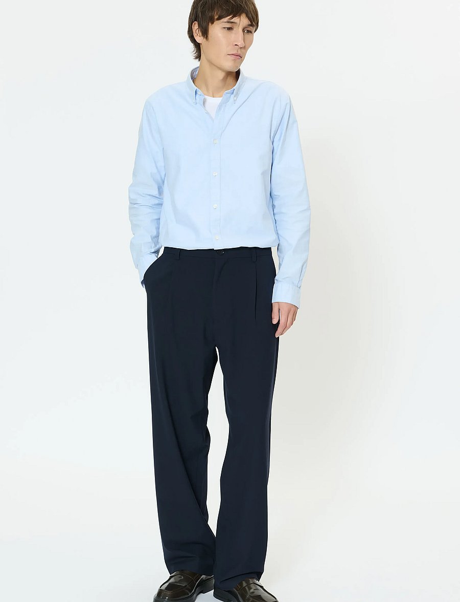 Matinique - MAChino Pleat Pants - Ülikonnapüksid - dark navy - 3