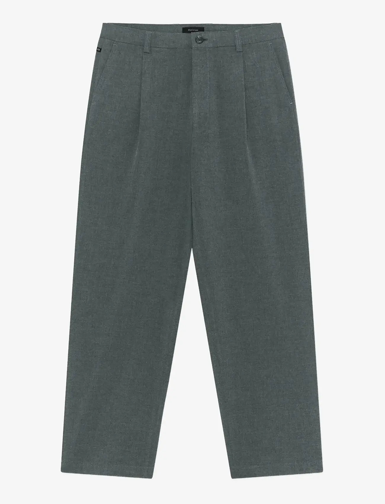 Matinique - MAChino Pleat Pants - Ülikonnapüksid - medium grey melange - 1