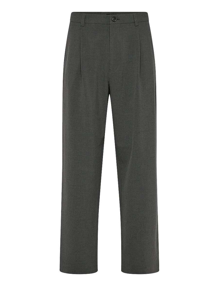 Matinique - MAChino Pleat Pants - habitbukser - medium grey melange - 1