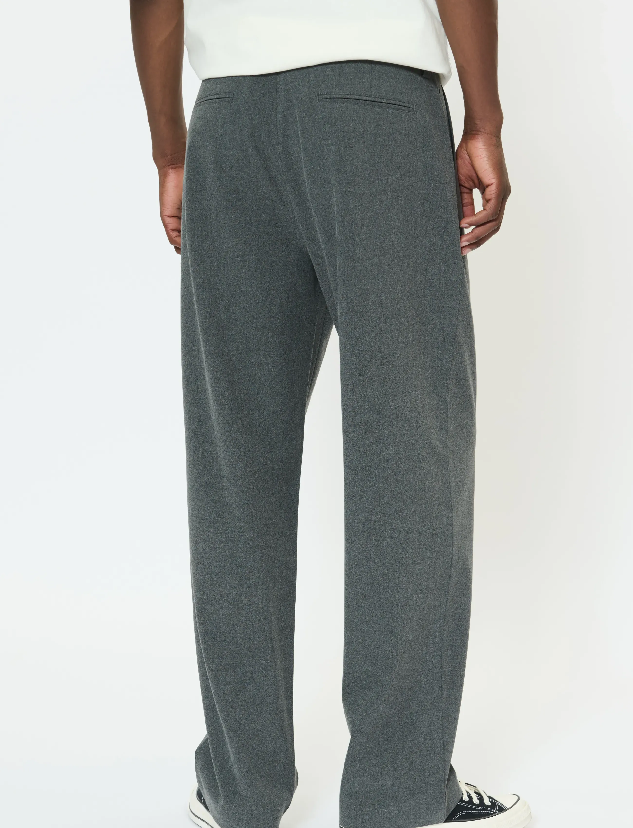Matinique - MAChino Pleat Pants - kostymbyxor - medium grey melange - 4