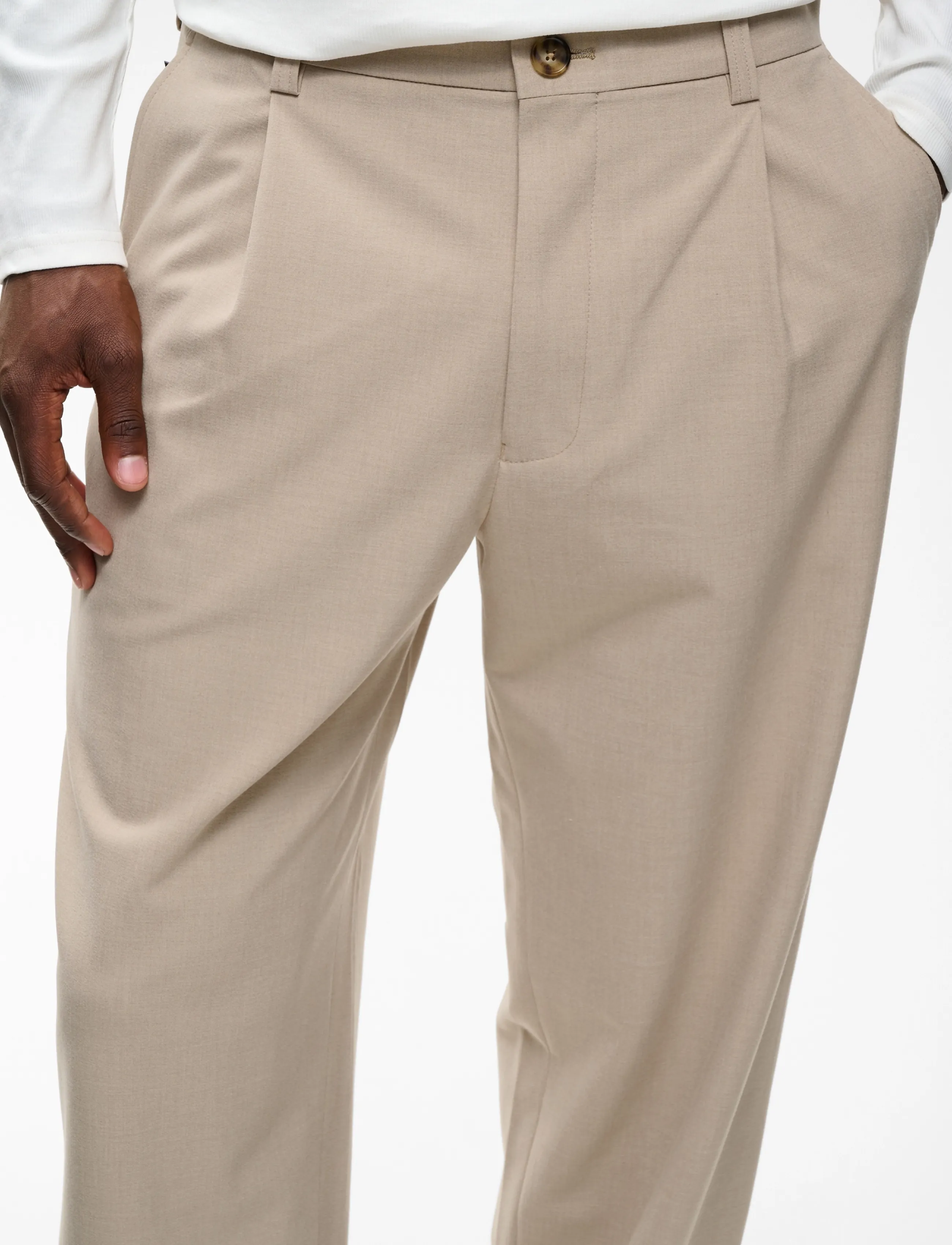 Matinique - MAChino Pleat Pants - anzugshosen - winter twig melange - 5