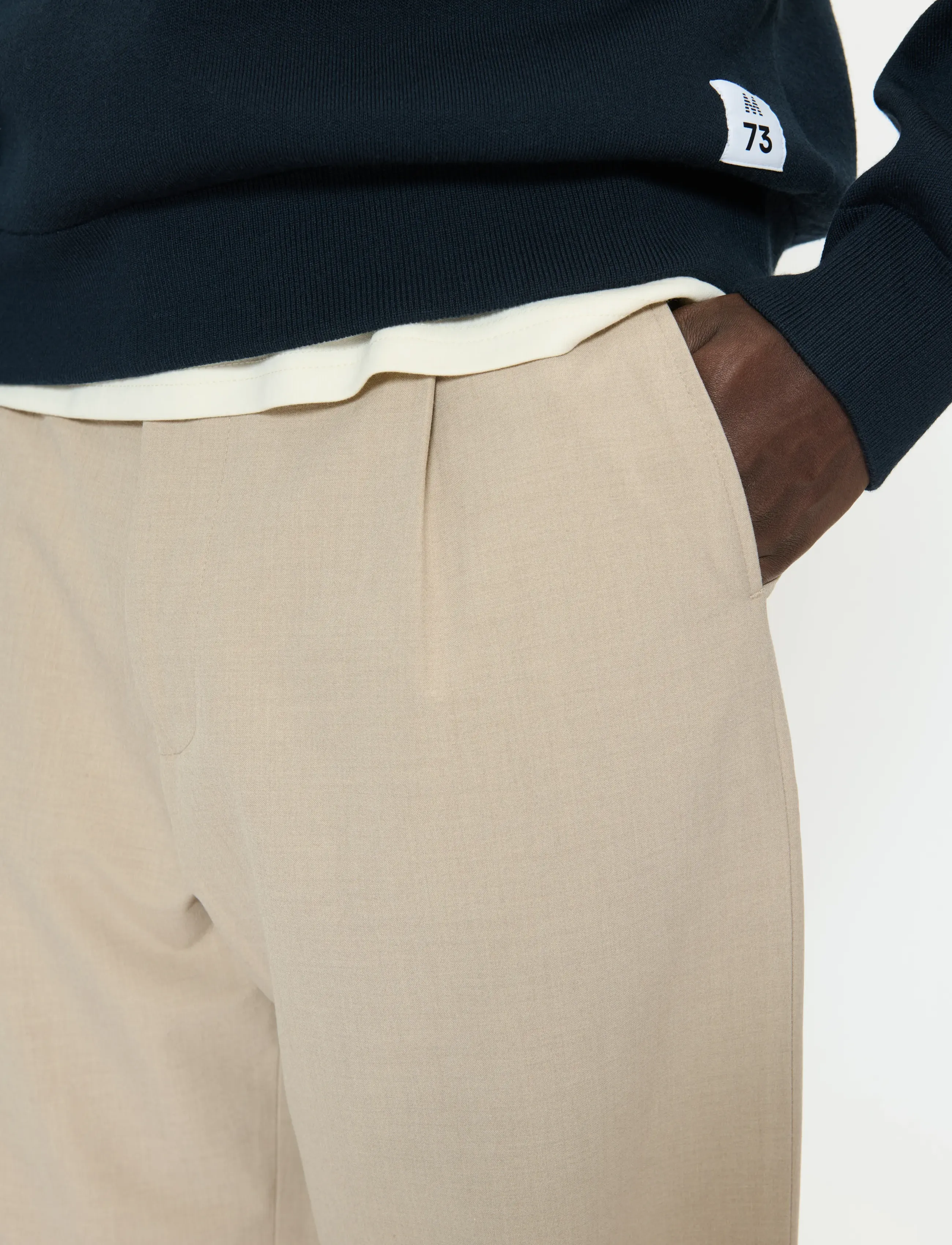 Matinique - MAChino Pleat Pants - habitbukser - winter twig melange - 5