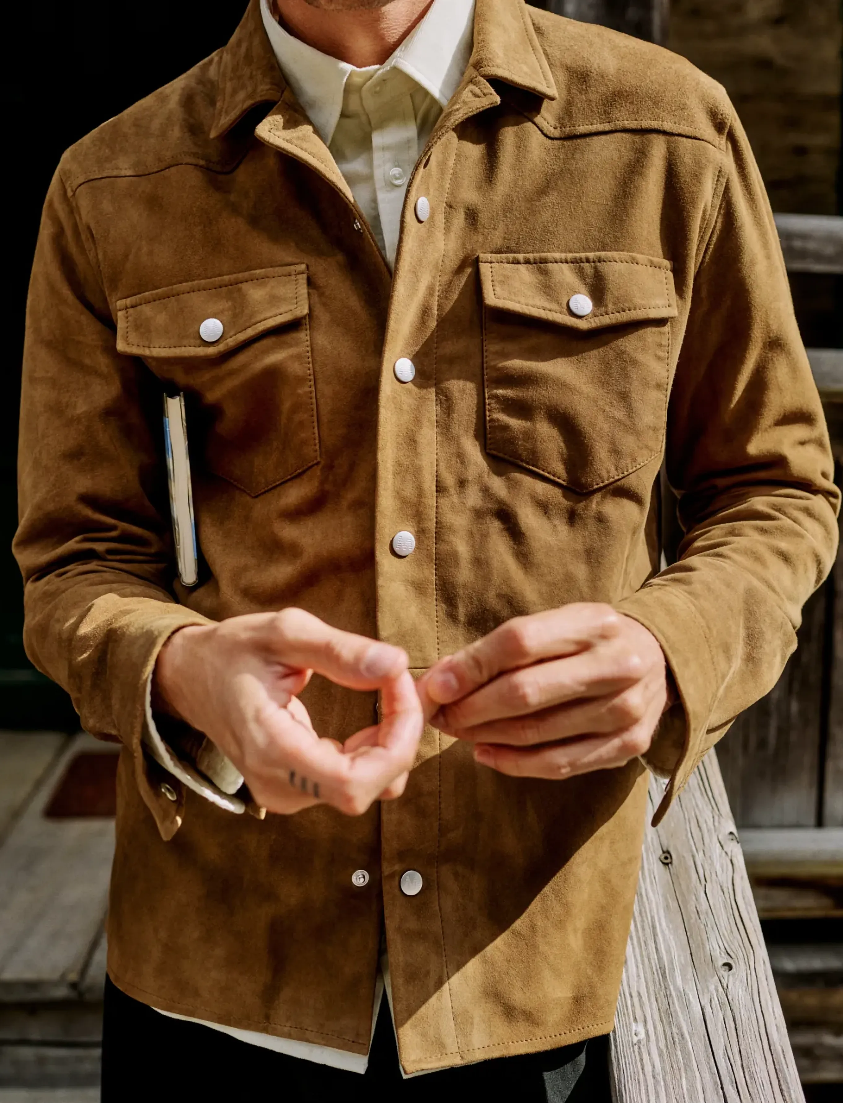 Matinique - MAwestern Suede - fall jackets - sepia - 5