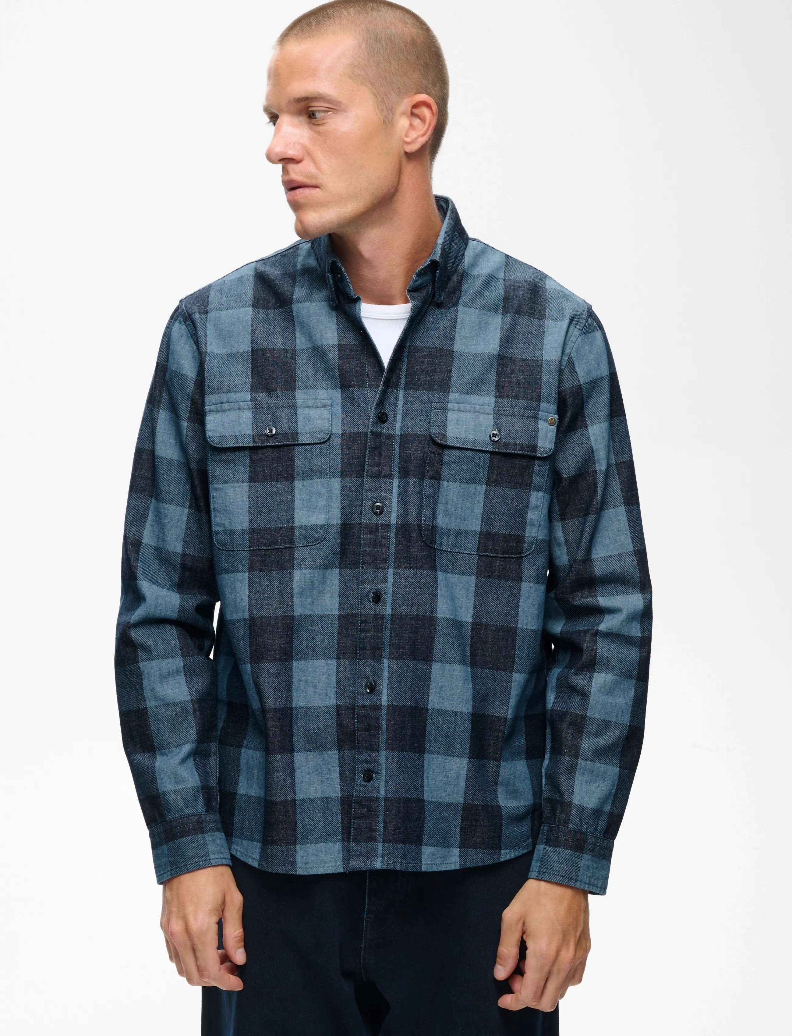 Matinique MAchristaldo P Heritage - Skjortor - DARK WASHED DENIM / navy