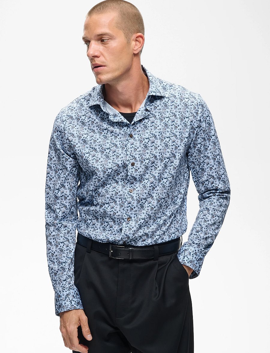 Matinique - MAmarc N - mönstrade skjortor - chambray blue - 0