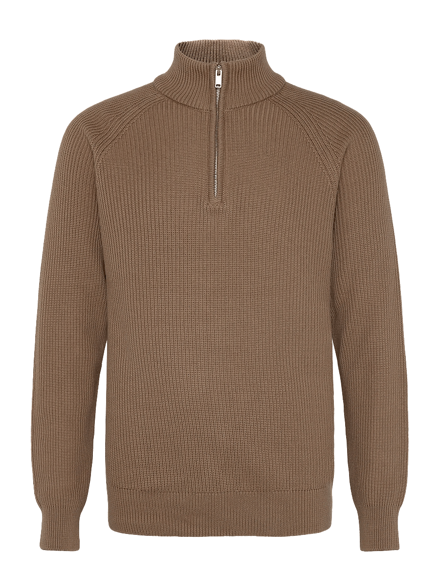 Matinique - MAhellson Z - half zip jumpers - caribou - 1