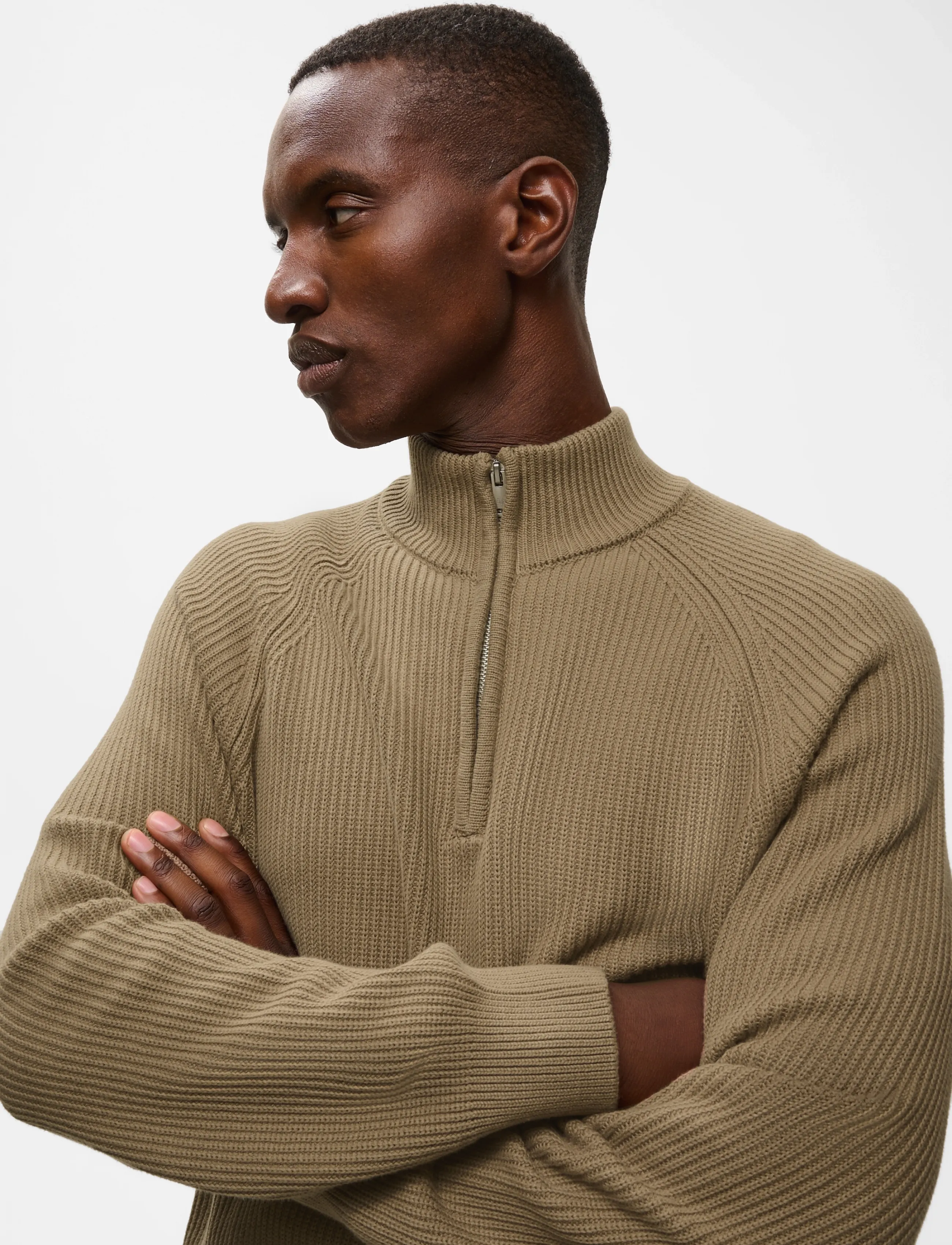 Matinique - MAhellson Z - pullover mit halbem reißverschluss - caribou - 5