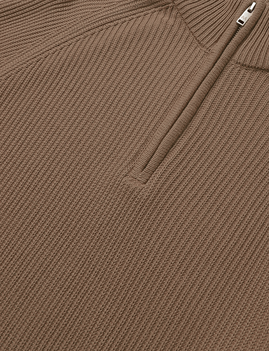 Matinique - MAhellson Z - half zip jumpers - caribou - 3