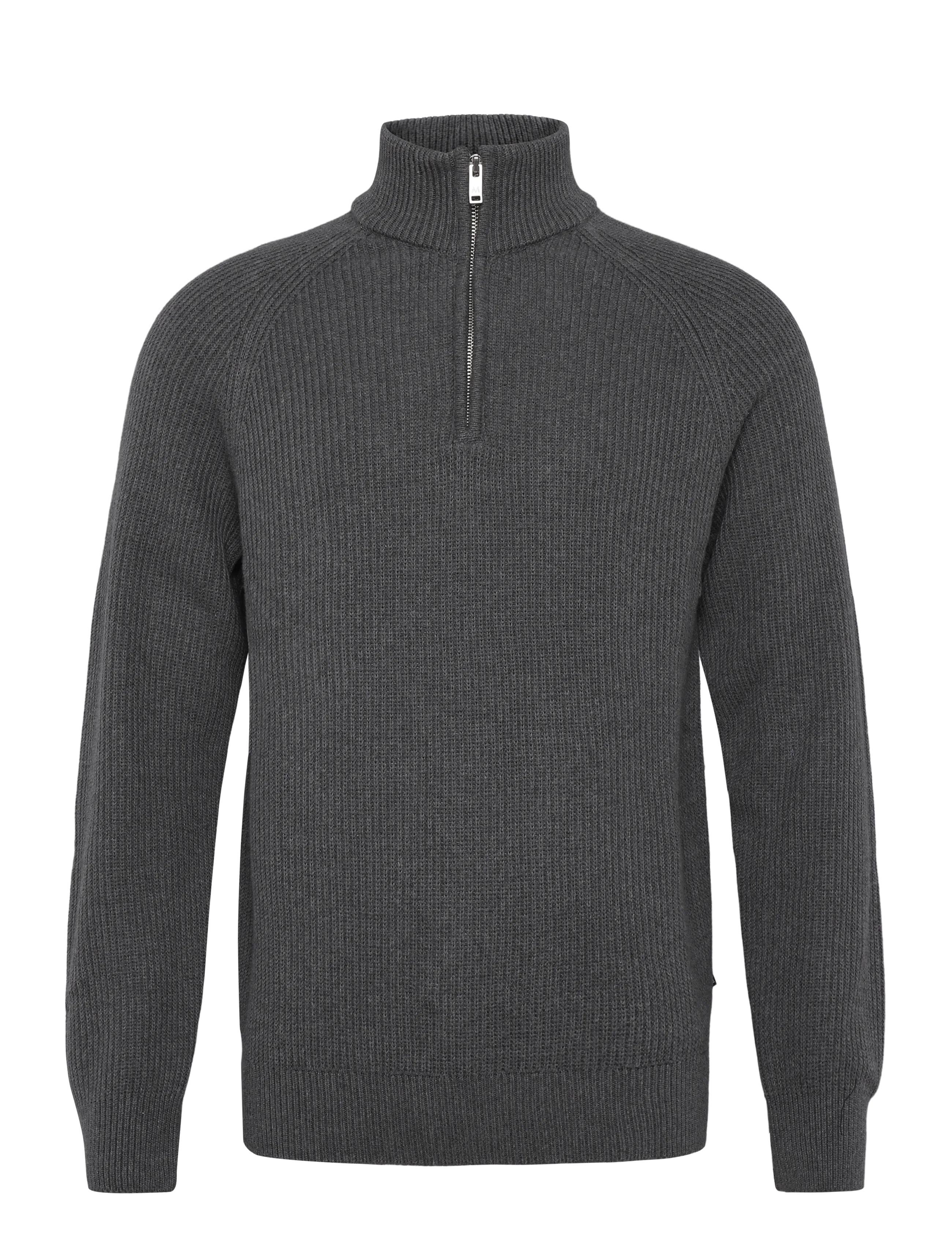 Matinique - MAhellson Z - pullover mit halbem reißverschluss - medium grey melange - 1