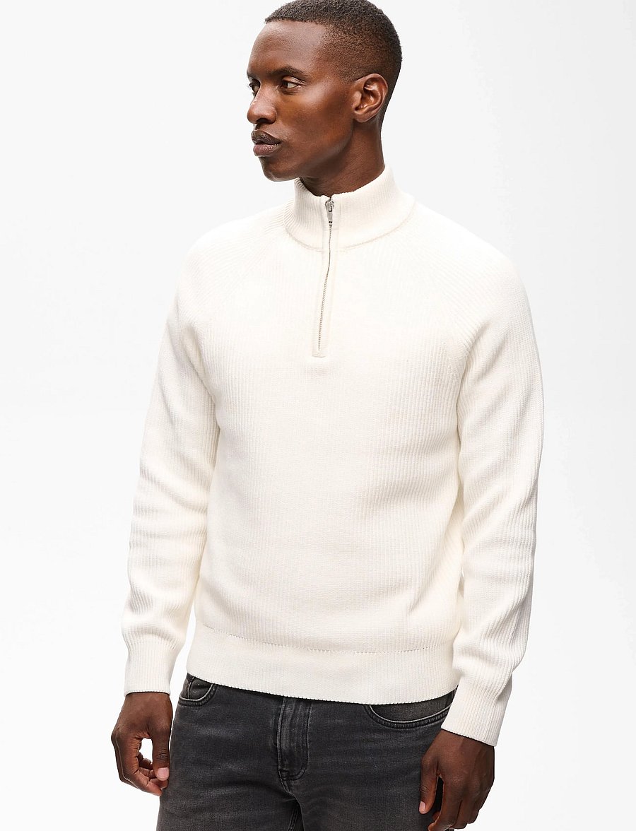 Matinique - MAhellson Z - halfzip strik - off white - 0