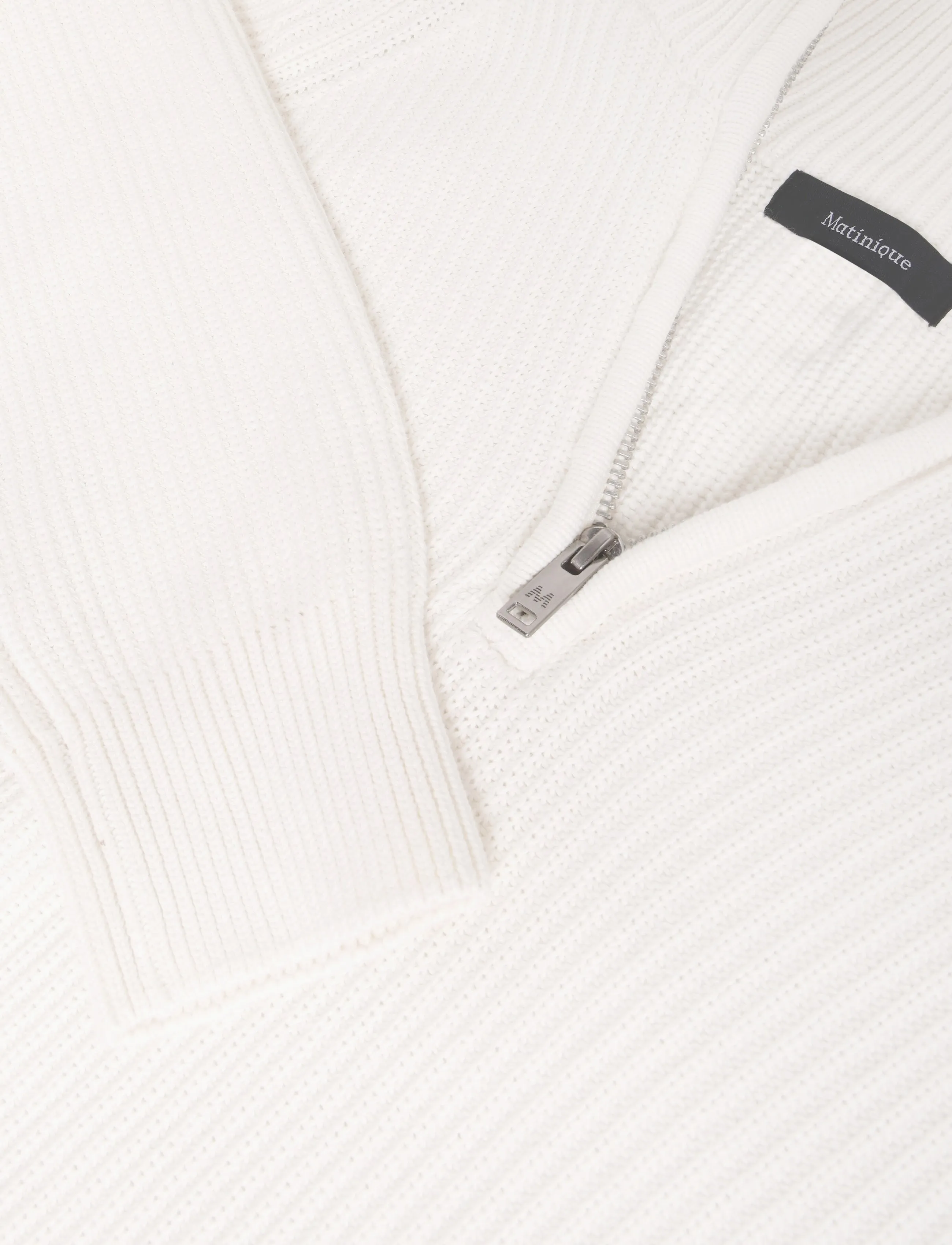 Matinique - MAhellson Z - half zip jumpers - off white - 3
